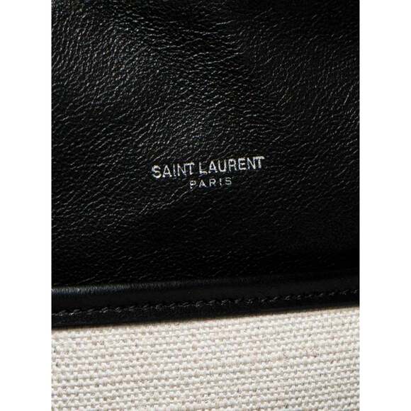 Saint Laurent Teddy White Coated Linen Drawstring Bucket - Picture 12 of 12